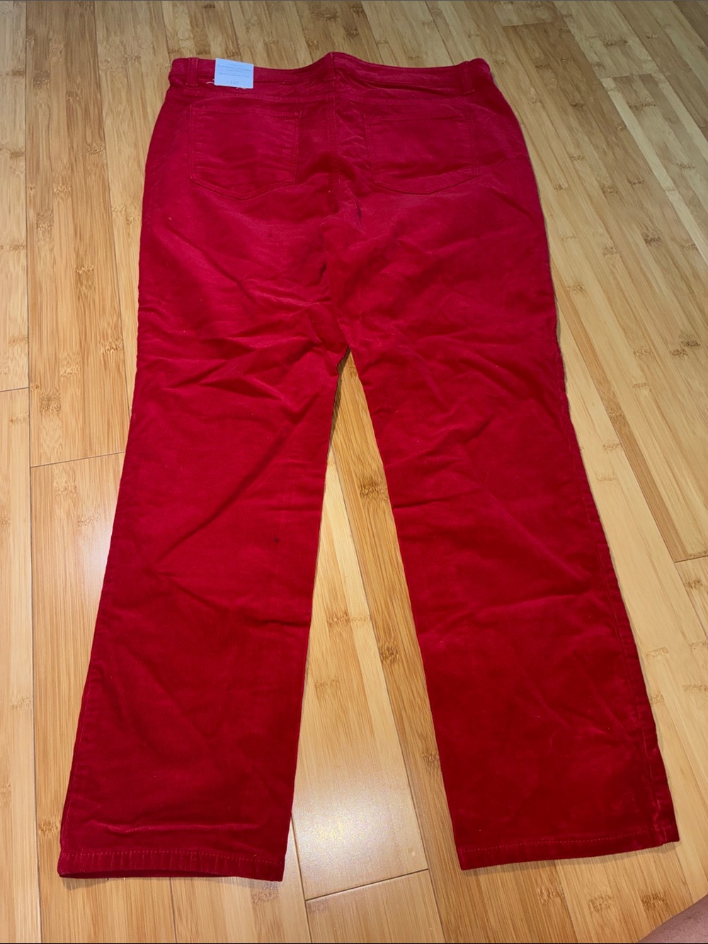 NWT Talbots 14P Slimming Red Corduroy Straight Leg Holiday Pants